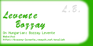 levente bozzay business card